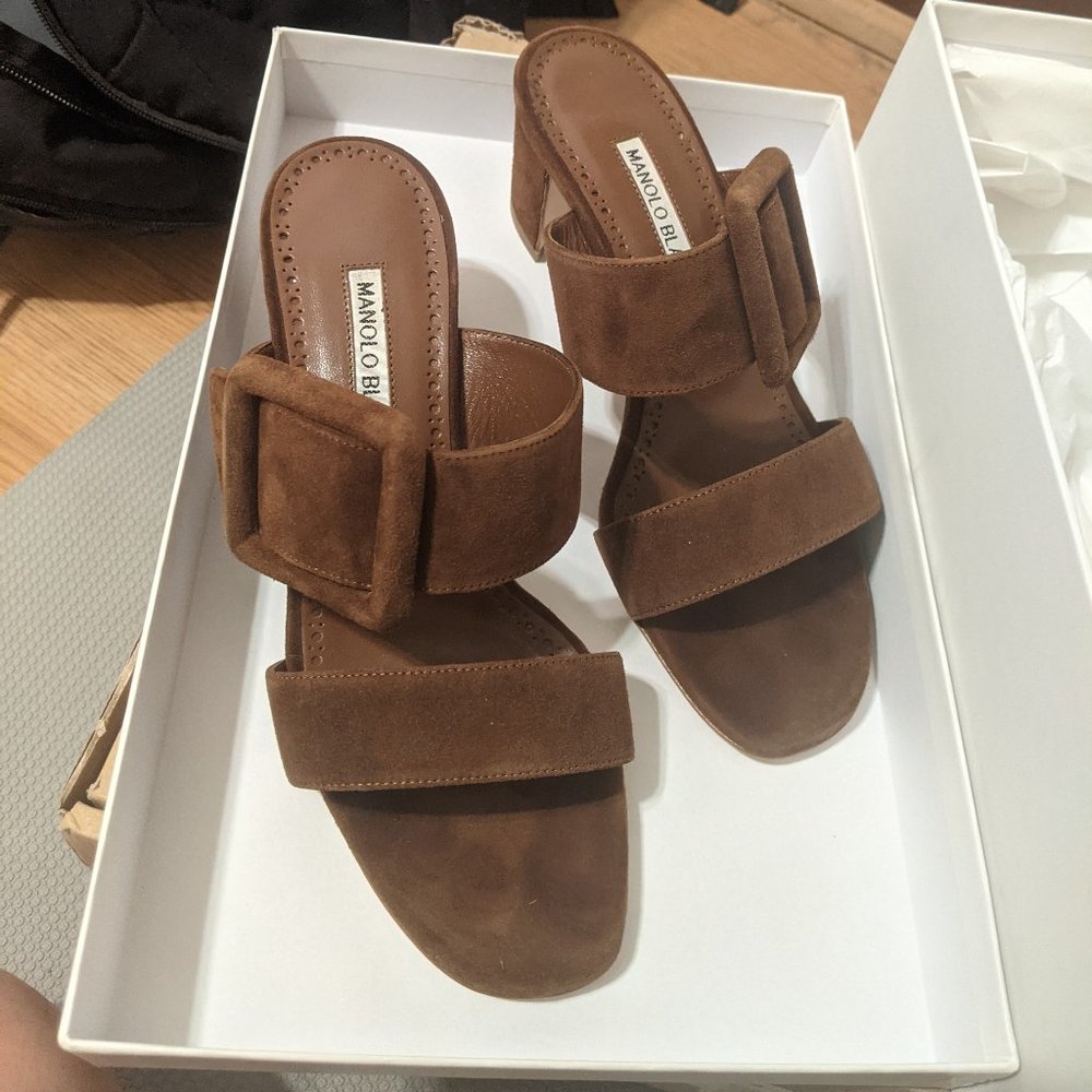 Manolo Blahnik Suede slides